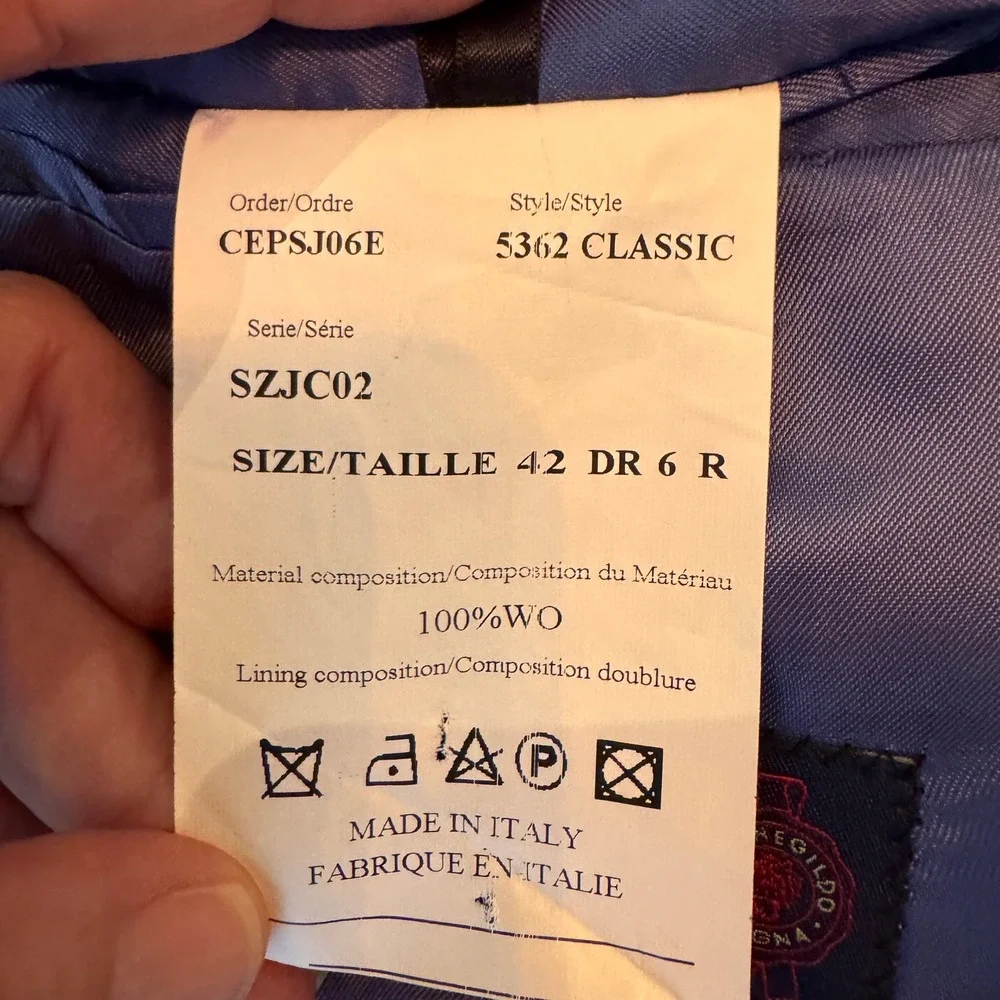 Saks Fifth Avenue Blazer Men Navy Blue Ermenegildo Zegna Cloth Made in Italy 42T